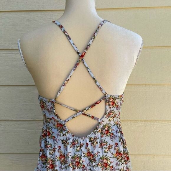 Anthropologie Staring at Stars Floral Strappy Mini Dress M Coquette Cottagecore - Picture 6 of 9